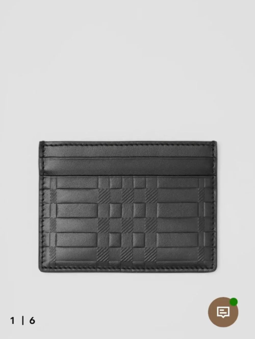 NEW! BURBERRY- Embossed Check Leather Card Holder